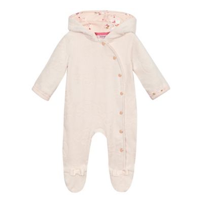 Baby girls' pink hooded snugglesuit
